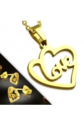 SALE - AUSKARŲ IR PAKABUKO KOMPLEKTAS Love